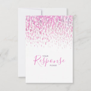 Rosa lila graue abstrakte Kunst Hochzeitsantwort U RSVP Karte