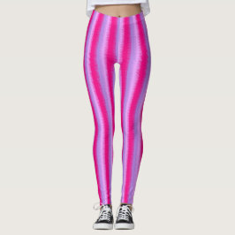 Rosa lila helle gestreifte Leggings