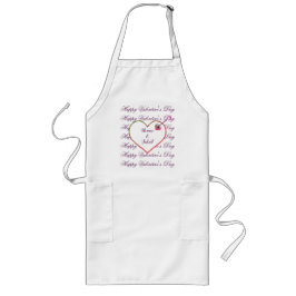 Rosa Lila Herz Niedlich Moderner Valentinstag Lange Schürze