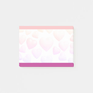 Rosa + lila Herzen auf personalisierten, benutzerd Post-it Klebezettel