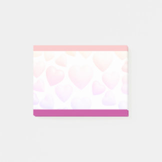 Rosa + lila Herzen auf personalisierten, benutzerd Post-it Klebezettel
