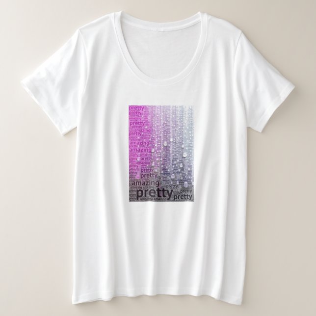 Rosa Lila Hübsche Phantastische Plus Größe Grafik Große Größe T-Shirt (Design vorne)
