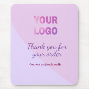 Rosa lila Ihr Logo mit uns verbinden soziale Medie Mousepad