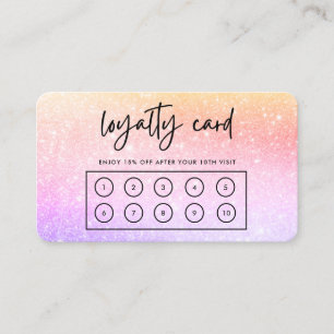 Rosa Lila Imitate Glitzer Custom Loyalty Card Visitenkarte