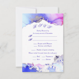 Rosa Lila Jewel Tones Tinte Wash RSVP Karte