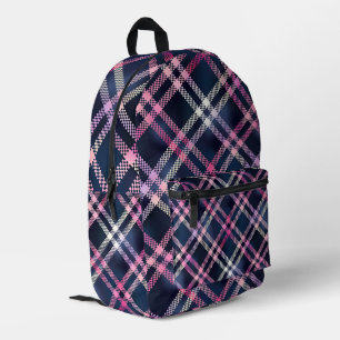 Rosa & Lila Karo-Rucksack Bedruckter Rucksack