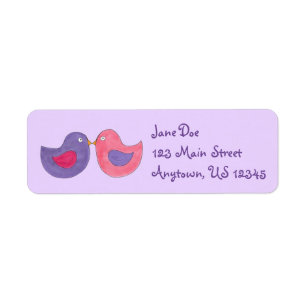 Rosa/Lila Kissing Lovebird Love Bird Labels