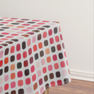 Rosa lila Korallenrot Runde Quadrate Kunstmuster Tischdecke