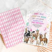 Rosa Lila Landtiere Barnyard Birthday Girl