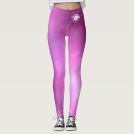 Rosa Lila Leggings - Weißes B&B-Logo