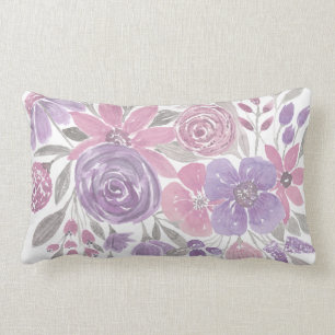 Rosa Lila Lichtfarbe Grüne Blütenfarbe Lendenkissen