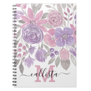 Rosa Lila Lichtfarbe Grüne Blütenfarbe Notizblock