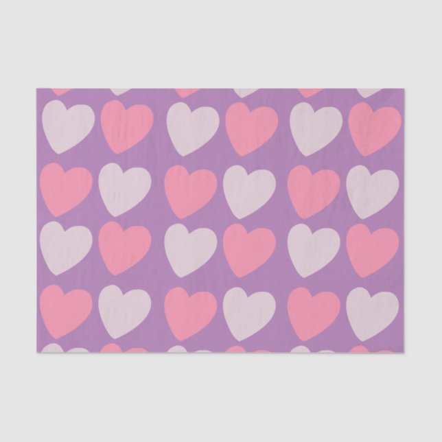 Rosa Lila Liebe Herz Seidenpapier (Vorderseite)