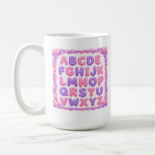 Rosa & Lila Luftballon-Alphabet-Kaffeetasse Kaffeetasse