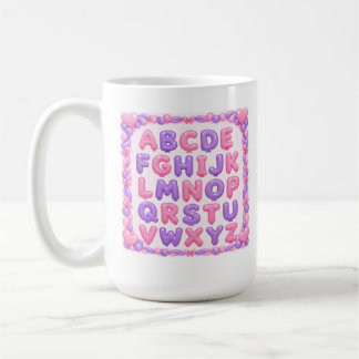 Rosa & Lila Luftballon-Alphabet-Kaffeetasse Kaffeetasse