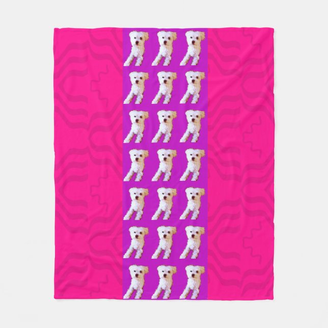 Rosa lila maltesischer Hund 4Jojo Fleecedecke (Vorderseite)