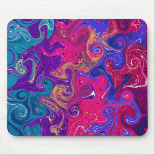 Rosa, Lila Marmor wie Fluid Art Mousepad