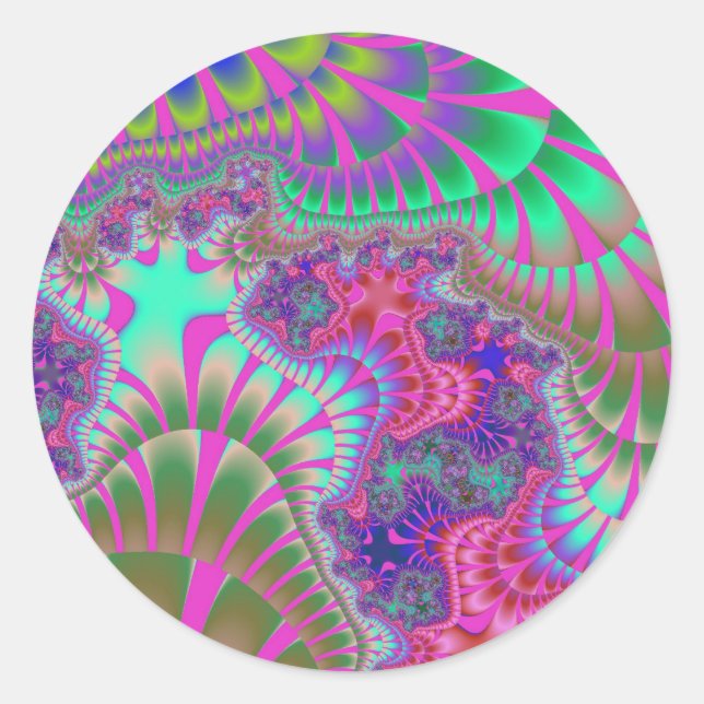 Rosa Lila Melt große runde Sticker. Runder Aufkleber (Vorderseite)
