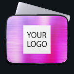 Rosa Lila Metallic - Werbung für kundenspezifische Laptopschutzhülle<br><div class="desc">Moderne rosa und Lila Ombre Imitats Metallic Stainless Gold Elegant Custom Logo Werbung Laptop Bag oder Sleeve Werbe-Case (Promo) Werbung. Dieser Fall kann auf Ihr Firmenlogo oder Ihr Firmenlogo angepasst werden.</div>