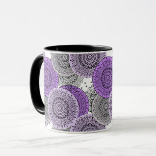 Rosa lila Muster arabisches Mandala orientalischer Tasse