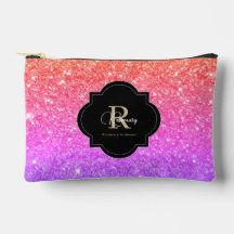 Rosa Lila Ombre Glitter Name Monogramm