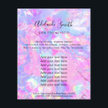 Rosa lila Opel-IMITAT-Holograph-Flyer Flyer<br><div class="desc">Schönheitssalon berufliche Make-up-Künstler Flyer</div>