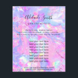 Rosa lila Opel-IMITAT-Holograph-Flyer Flyer<br><div class="desc">Schönheitssalon berufliche Make-up-Künstler Flyer</div>