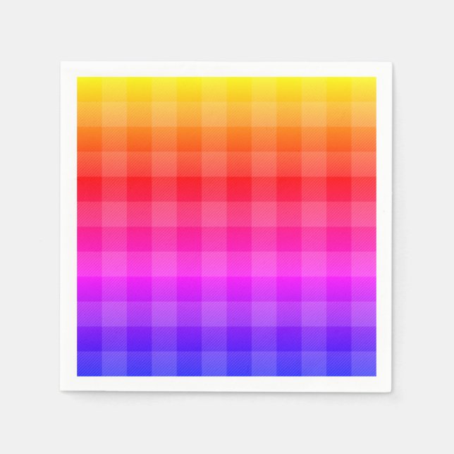 Rosa, lila orange, kariert serviette (Vorderseite)