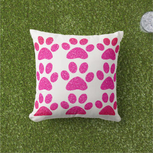 Rosa Lila Paw Print Glittery Ombre Geschenk 2023 Kissen