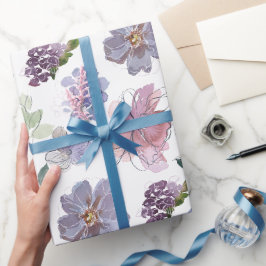 Rosa Lila Petalen Weißer Hintergrund Geschenkpapier