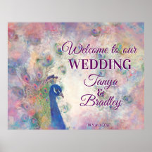 Rosa lila Pfauenhintergrund willkommen bei uns