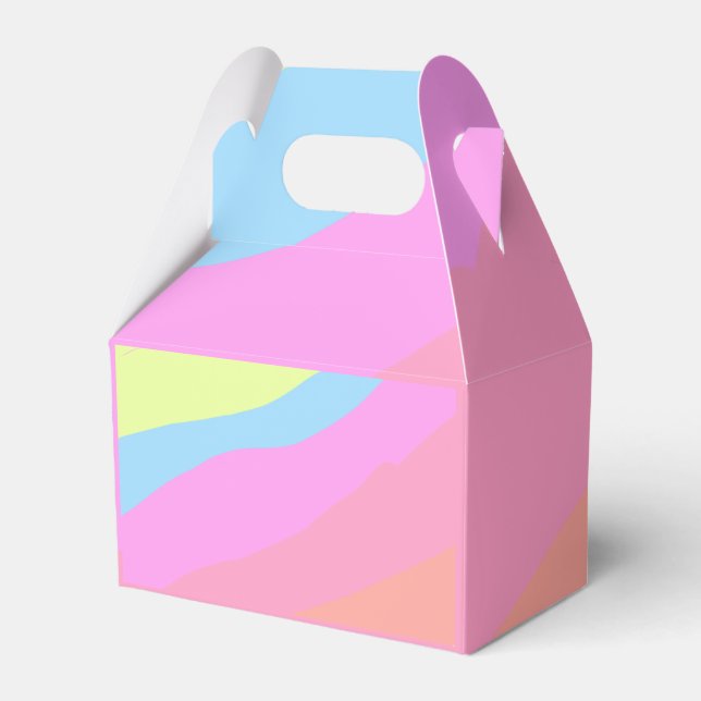 Rosa lila Regenbogen mehrfarbiger Stolzstreifen Geschenkschachtel (Vorderseite)