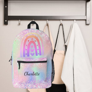 Rosa lila Regenbogenfrau Bedruckter Rucksack