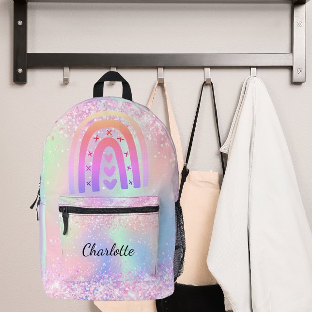Rosa lila Regenbogenfrau Bedruckter Rucksack (Von Creator hochgeladen)