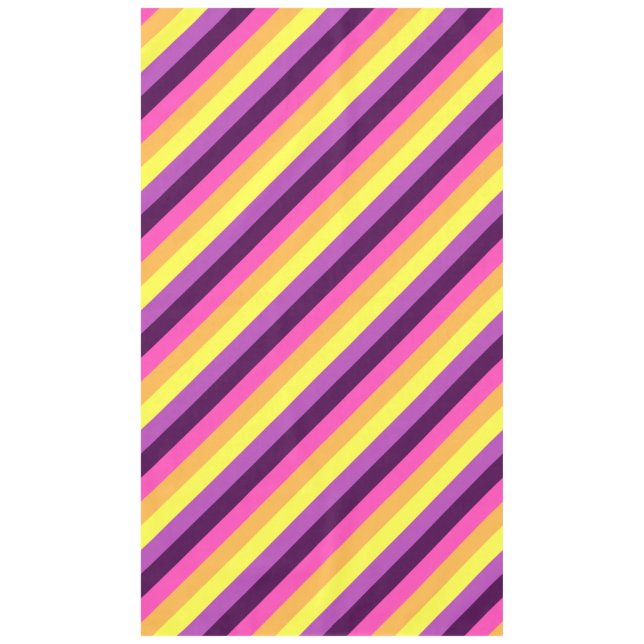 Rosa Lila Retro Streifen große Tablette Tischdecke (Vorderseite)