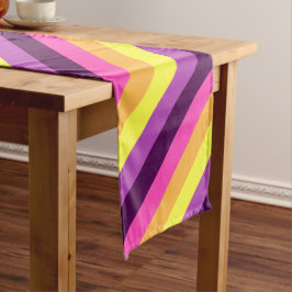 Rosa Lila Retrostreifen Große Tischrunner Großer Tischläufer