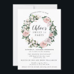 Rosa Lila Rose Blumenkranz 16 . Geburtstag Party Einladung<br><div class="desc">Sehr hübscher Blumenkranz umgibt die Worte Sweet 16 und den Namen Ihrer Tochter. Lila und rosa Rosen und weiße Apfelblüten schaffen den perfekten Sommer mit Blumen. Der gesamte Text kann bearbeitet werden und Sie können die Farbe ändern. Der Rest des Textes besteht aus einer modernen Kombination aus aufrecht stehenden und...</div>