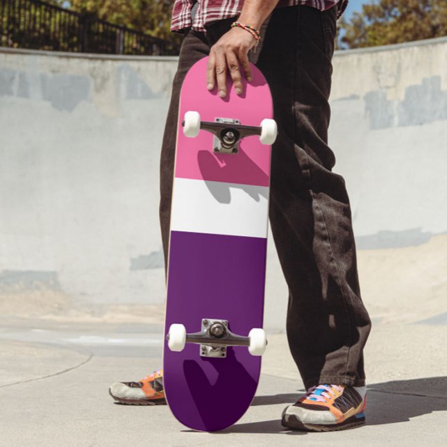 Rosa Lila Schlichte Blockgestaltung Skateboard (Von Creator hochgeladen)