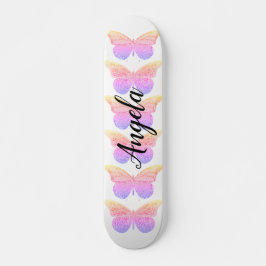 Rosa Lila Schmetterlinge Personalisierter Skate Skateboard