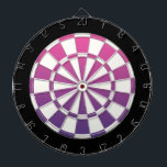 Rosa, Lila, schwarz und weiß Dartscheibe<br><div class="desc">Rosa,  Lila Schwarzweiß-Schwarzweißplatte</div>