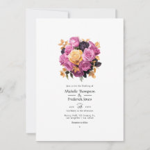 Rosa, Lila, schwarze und goldene Blumenhochzeit