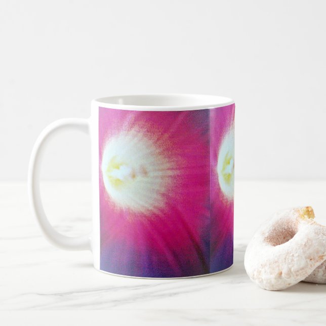rosa Lila Seite Kaffeetasse (Mit Donut)