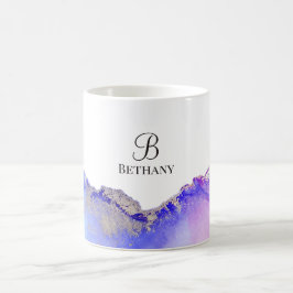 Rosa Lila Silver Monogram Kaffeemaschine Tasse