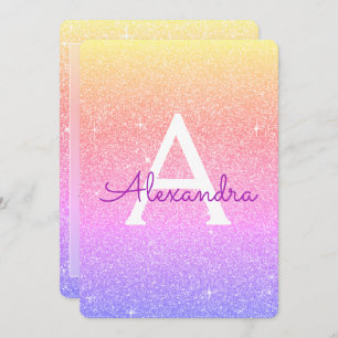 Rosa Lila Sparkle Glitzer 30. Geburtstag Party Einladung