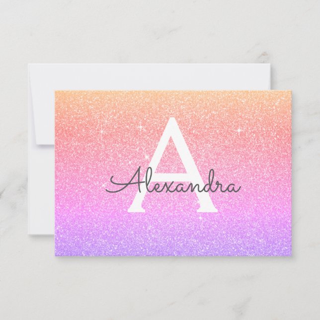 Rosa Lila Sparkle Glitzer Sweet 16 Save the Date (Vorderseite)