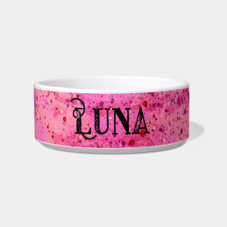 Rosa lila Sprenkel-Abstrakt-Keramik-Haustier-Schal Napf