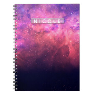 Rosa lila Sternenhimmel Kosmische Galaxie Himmel F Notizblock