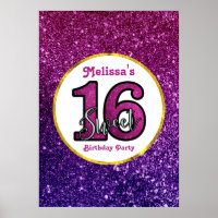 Rosa & Lila Sweet 16 Sparkle Glitzer Edelsteine