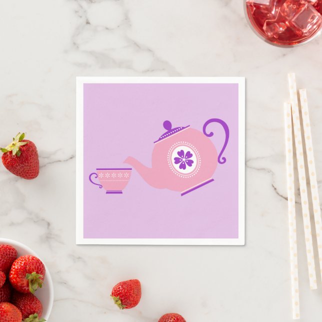 Rosa + Lila Tee-Party Serviette (Beispiel)
