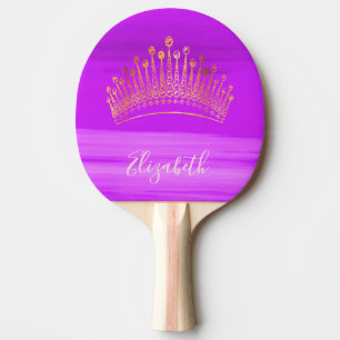 Rosa lila Tiara-Krone Tischtennis Schläger